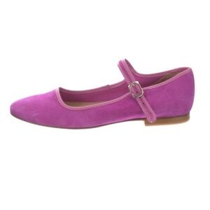Caron Callahan Ellie Mary Jane Ballet Flats Mulberry Suede Burgundy Size 40.5